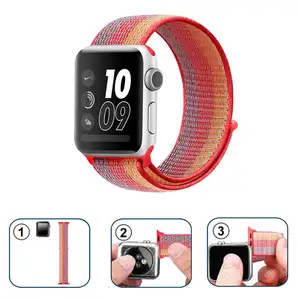 Sports Nylon StrapためApple Watch Band For iWatch Series 1 2 3 Colorful Nylon Correa Clasp Woven Replacement Straps Watch Bands