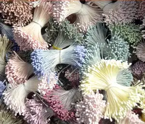 عشوائي مختلط الألوان DIY اللؤلؤ زهرة المدقة 1 مللي متر الزهور السداة ديكور