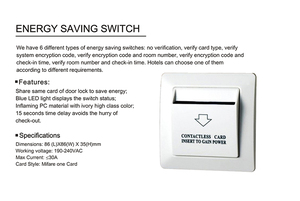 YGS-llave automática inteligente de ahorro de energía para hotel, llave rfid, interruptor de tarjeta de alimentación para hotel - Product Image 2