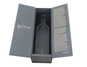 Fancy Paper Printing Foam Flocking Single Wine Bottle Cardboard Gift Box with Magnetic Closure