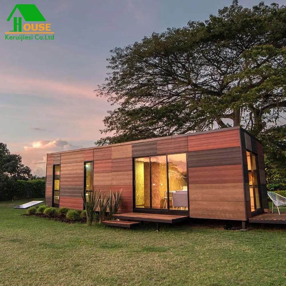 บ้านไม้ไผ่สำเร็จรูปหรูหราบ้านภาชนะไม้บ้าน Modular