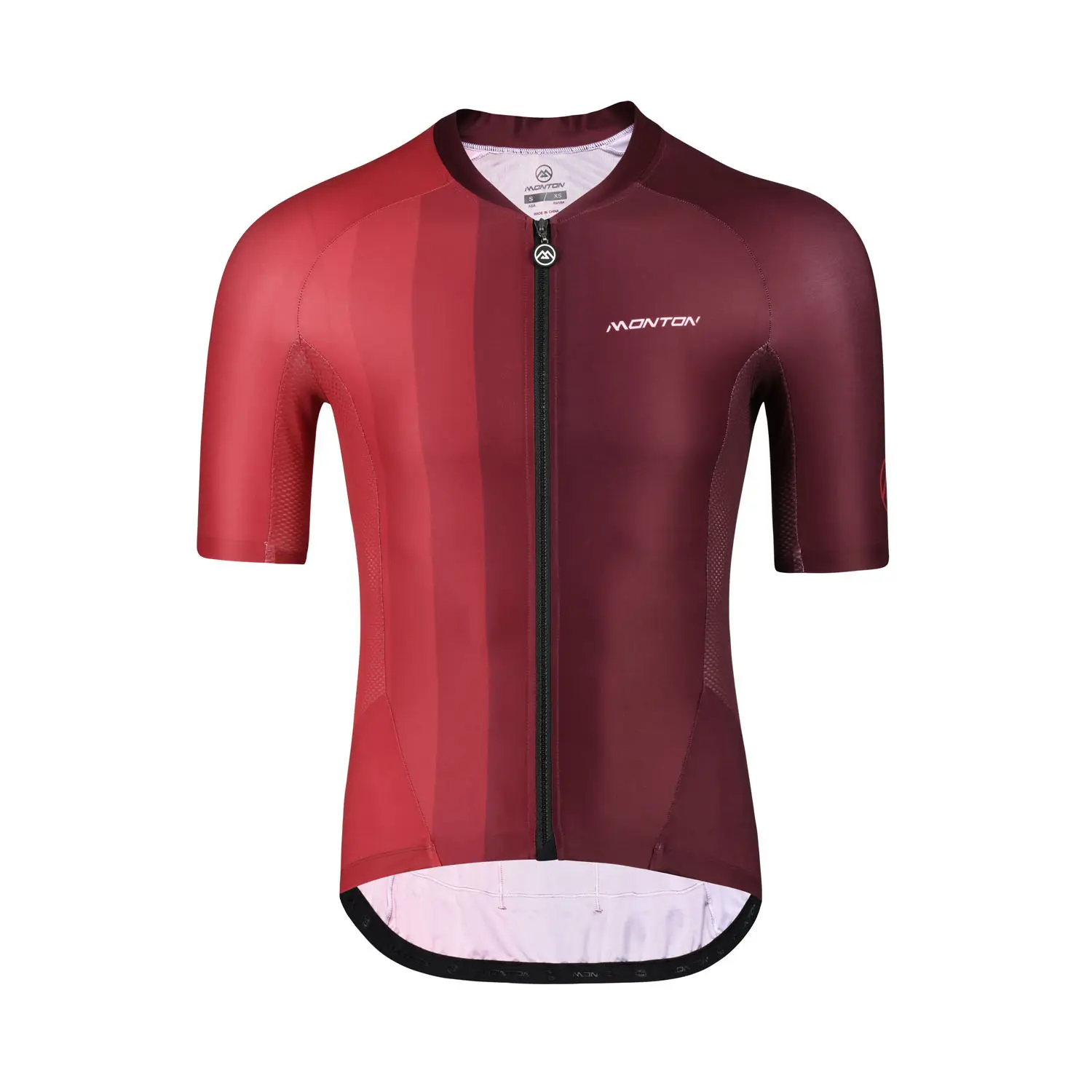 Jersey de ciclismo elástico de tela de alta absorción con cremallera de longitud completa para hombre