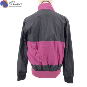 Veste de travail en nylon violet avec logo brodé personnalisable grande taille respirant imperméable pour la saison de printemps fermeture à glissière - Product Image 3
