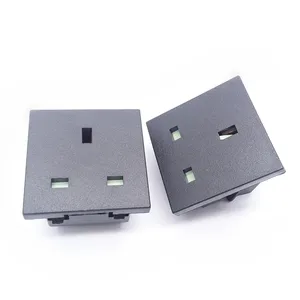 High quality AC power inlet 2 pin uk plug 16amp black white AC-011 industrial wall 3 pin female socket