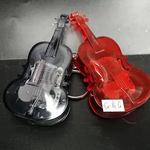 Mini Bentuk Gitar Angin Akrilik Kotak Musik Gantungan Kunci
