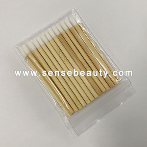 Brosse à cils à usage unique, jetable, manche en <span class=keywords><strong>bois</strong></span> en bambou, écologique, Logo, pièces - Product Image 4