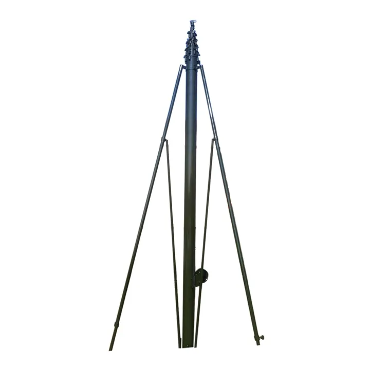 antenna telescopic mast mechanical manual winch tower , telescopic mast with hand crank and stainless steel ropes