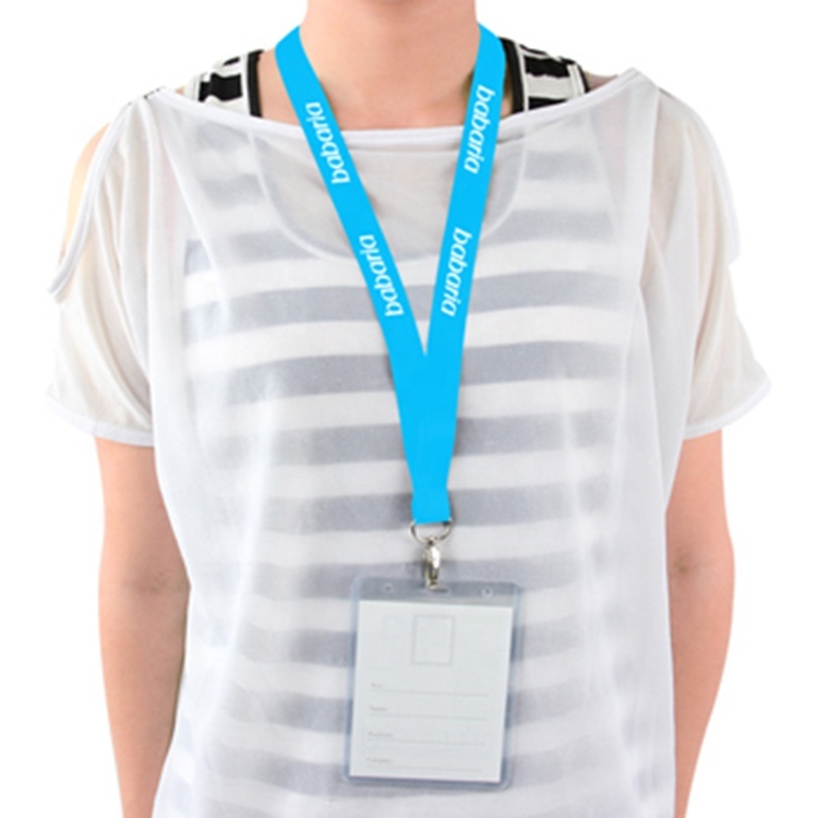 Plastic Lock Custom Screen Printing Brand Logo ID Card Holder Polyester Neck Lanyards for Workers Image 4