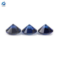 Korundum Batu Permata Sintetis Biru Loosestone, Batu Permata Bulat dan Potongan Terang #33 1.0-3.0Mm