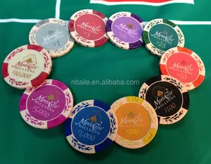 2 tom 14G argila folha de Monte carlo fichas de poker, fichas de poker do casino