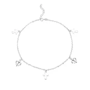 Zhilian Sieraden Zilver 925 Zilveren Rhodium Boho Vrouwen Enkelbandje Armband Slanke Mode Ankle Chain