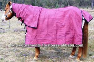 Couverture pour cheval en toile de haute qualité de 24 oz, longue, pour l'hiver, doublée de laine, imperméable, pour une utilisation en extérieur - Product Image 2