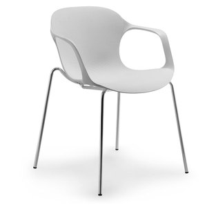 Wholesale plastic dining chair with chromed metal leg stackable garden chair