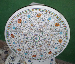 Marquetry <b>Stone</b> Marble Inlaid Coffee <b>Table</b> <b>Top</b> - Product Image 1