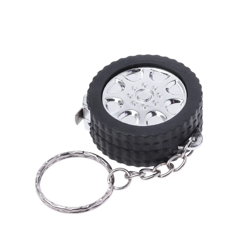 Mini fita métrica de pneu de novo design, com chaveiro para presente