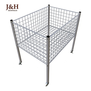 超市促销展览展示金属网网篮零售矩形网格垃圾箱 - Product Image 4