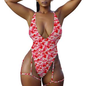 <span class=keywords><strong>Hot</strong></span> <span class=keywords><strong>Teenager</strong></span> Traje de baño Impresión de una pieza Mujeres Conjunto de baño Sexy Deep V <span class=keywords><strong>Bikini</strong></span> Ropa deportiva Adultos Traje de baño y ropa de playa I Free - Product Image 2