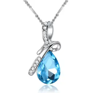 Wholesale Austrian Crystal Drop necklace Angel tear necklace Free shipping