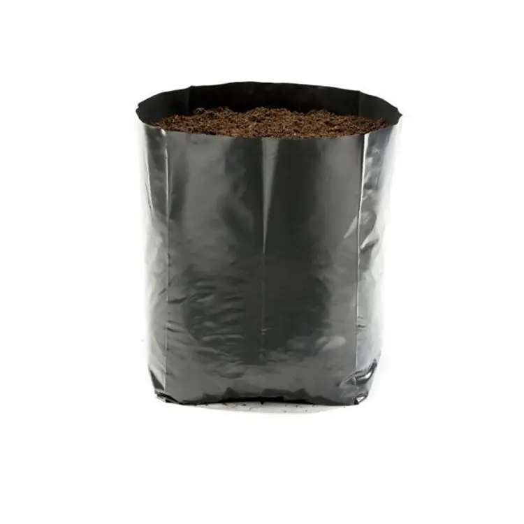 Nero su ordinazione di plastica serra pianta borse nursery pot poli crescere borse