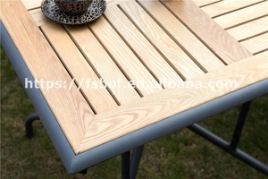 Conjunto de Comedor para Exteriores para Todo Clima: Mesa y Sillas de Madera Natural (4 Piezas) para Jardín/<span class=keywords><strong>Terraza</strong></span> de Cafetería - Product Image 5