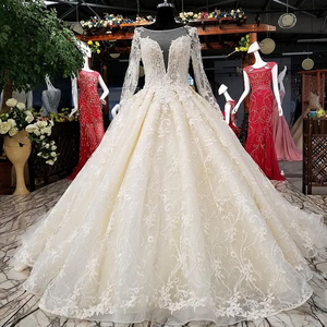 Elegante Manica Lunga <span class=keywords><strong>Sexy</strong></span> Su Ordinazione Abito <span class=keywords><strong>Da</strong></span> <span class=keywords><strong>Sposa</strong></span> - Product Image 1