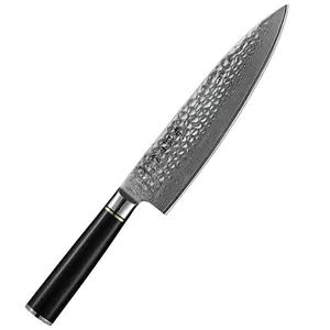Classic 8 inch Japanese Chef Knives Damascus steel knife nature ebony wood handle