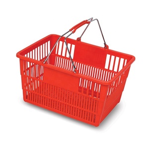 Al por mayor rojo <span class=keywords><strong>mano</strong></span> llevar Meta cosmética pequeña cesta de compras - Product Image 4