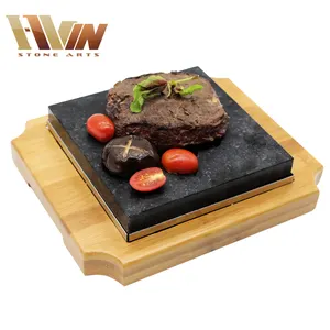 Nhà Hàng Hot Stone Grill Plate,Black Steak Lave Stone, Tấm Nướng Đá