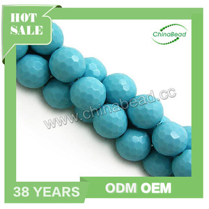 perlas teñidas de color turquesa, <span class=keywords><strong>azul</strong></span> turquesa, joyería de la turquesa <span class=keywords><strong>azul</strong></span>, perla de la piedra preciosa redonda - Product Image 1