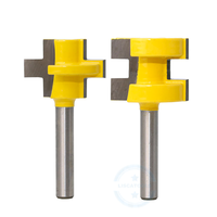 L-N070-1 2 pièces 8mm 1/4 pouce Mini langue et rainure routeur Bit ensemble de ligne couteau coupe-bois Tenon cutter pour outils de travail du bois