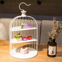 Présentoir à gâteaux en acier inoxydable, équipement de Buffet Unique, acier inoxydable, décoration de luxe, Cupcake à 3 niveaux, mariage, thé haut, cage à oiseaux