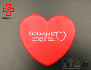 2025 Athmedic Food Grade 3 case Compartments Grid Heart Shape Pill Box case for Promotion