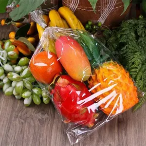 Clear Antifog Plastic Fresh Vegetable Fruit Packaging Bag With Air Hole