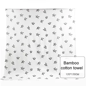 Muslin Tree China Factory Cute Cotton Muslin Baby Towel Organic Bamboo Baby Towel