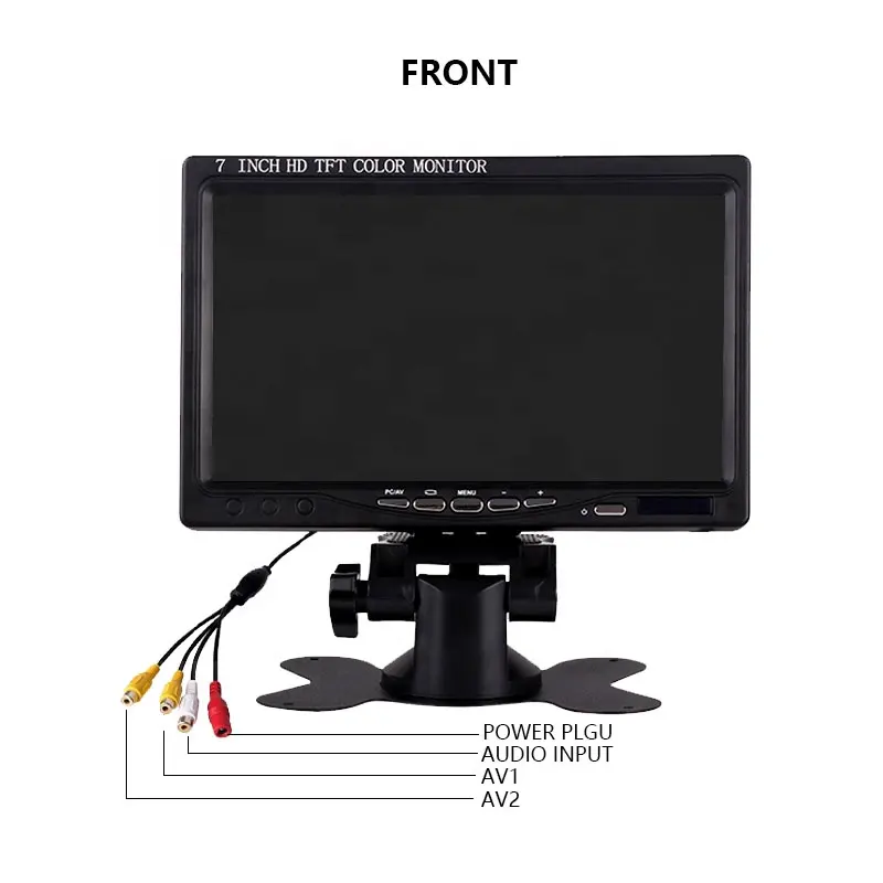 プロフェッショナルカーヘッドレストモニター7 "TFT LCD VGA/AVポート互換入力、スクリーンPC/DVDプレーヤー付き
