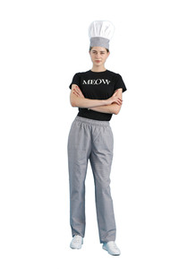 <span class=keywords><strong>Pantalon</strong></span> de chef à carreaux <span class=keywords><strong>noir</strong></span> et blanc unisexe <span class=keywords><strong>Pantalon</strong></span> de <span class=keywords><strong>serveuse</strong></span> de restaurant - Product Image 4
