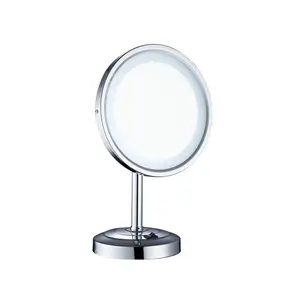 Lampe cosmétique pour table, rasoir simple face en acier inoxydable, avec grossissement, miroir de vanité ajusté en métal, pour hôtel, nouveauté