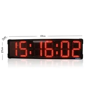 8'' 6 Digits LED Dual Side Clock Pace Clock with Control Double Face Led Race Clock Car Mounted Marathon Timer