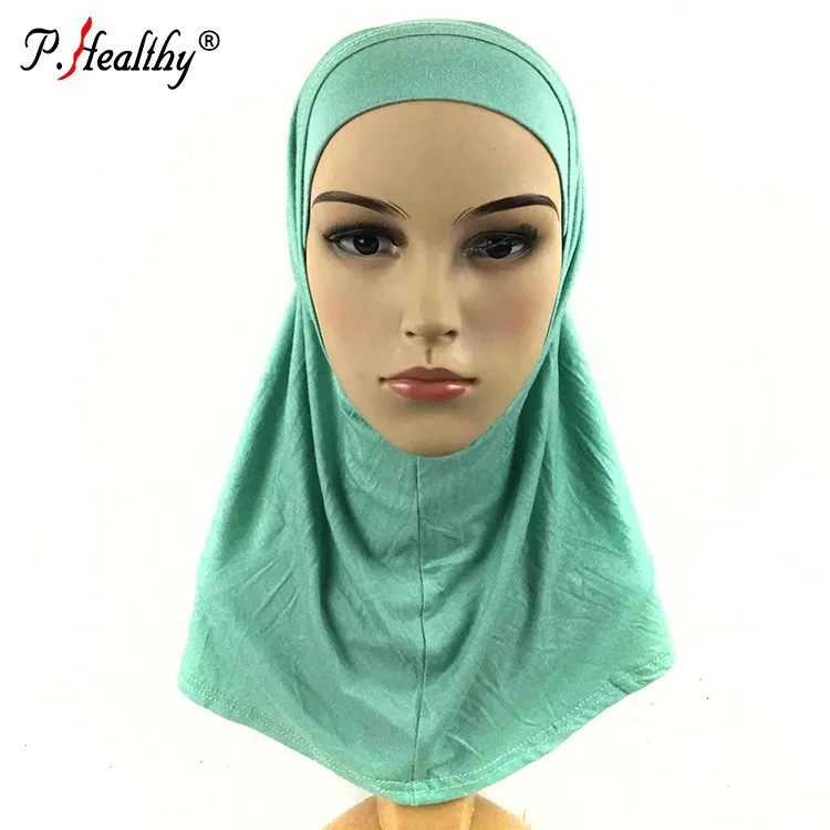 Turbante Sciarpe Avvolgenti con Sciarpa Musulmana Lunga Pianura Sciarpe di Colore Solido Delle Sciarpa Elastica Con Foulard Donna 2 Pezzi Sciarpe Hijab in Jersey da Donna