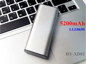 Hy-xd02 18650 pil kompakt taşınabilir cep telefonu güç banka 4000 mah 4400 mah 5000 mah 5200 mah