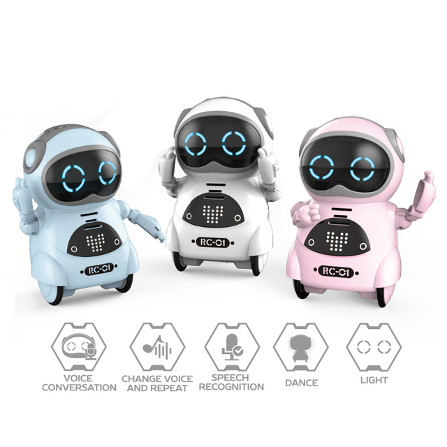 Multi-function Intelligent Electrical Robots Baby Toys Speech Recognition Mini Pocket Dancing Robot with Light Music for Kits
