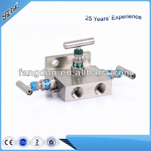 FD-LOK Stainless Steel Type 3 <strong>Needle</strong> Valve Manifolds Model 3D Manual 2-Way High Temperature 6000psi 1/4"-1/2" Port - Product Image 2