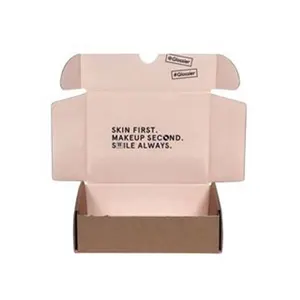 Großhandel eco luxus karton individuelles logo druck falten rosa papier geschenk verpackung mailer box farbe verschiffen box wellpappe