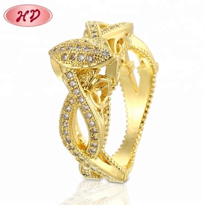 Ultimi Disegni Anello In Oro Placcato Oro di Nozze Anelli Di Fidanzamento - Product Image 1