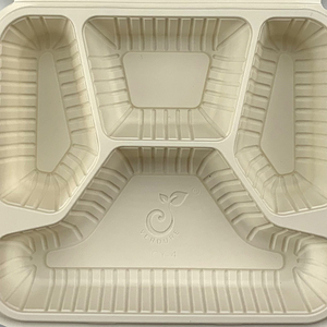 Contenitore biodigradabile monouso pieghevole Lunch Box con vassoio 4 vano contenitore di plastica per asporto cibo Made in China - Product Image 5