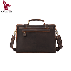 <span class=keywords><strong>Amazon</strong></span> Venta caliente fábrica de Guangzhou Laptop Messenger bolso duro Caballo loco de agregado Real <span class=keywords><strong>Hombre</strong></span> maletín de cuero - Product Image 2