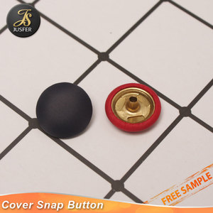Bottone di fissaggio a scatto in metallo con copertura in tessuto moda personalizzata per borse bottoni borse, gambo per indumenti 4 pezzi 18mm nichel tondo/senza zinco - Product Image 2