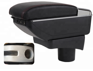 Boîte d'<span class=keywords><strong>accoudoir</strong></span> en cuir DAIAO, console de rangement centrale Mk2, accessoire de rangement intérieur avec chargeur USB (Ligne Rouge) - Product Image 4