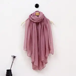 ZP 2019 pure color cheap new wholesale shawl long linen scarf cotton hijab muslim