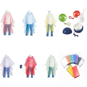 Poncho de pluie jetable léger d'urgence BSCI Poncho de pluie jetable PE/imperméable/manteau de pluie en boule